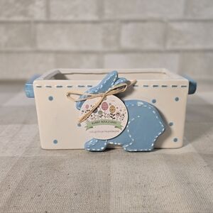 Potter's Studio Bunny Boulevard Rectangle Easter Stitch Dots Deep Dish Blue